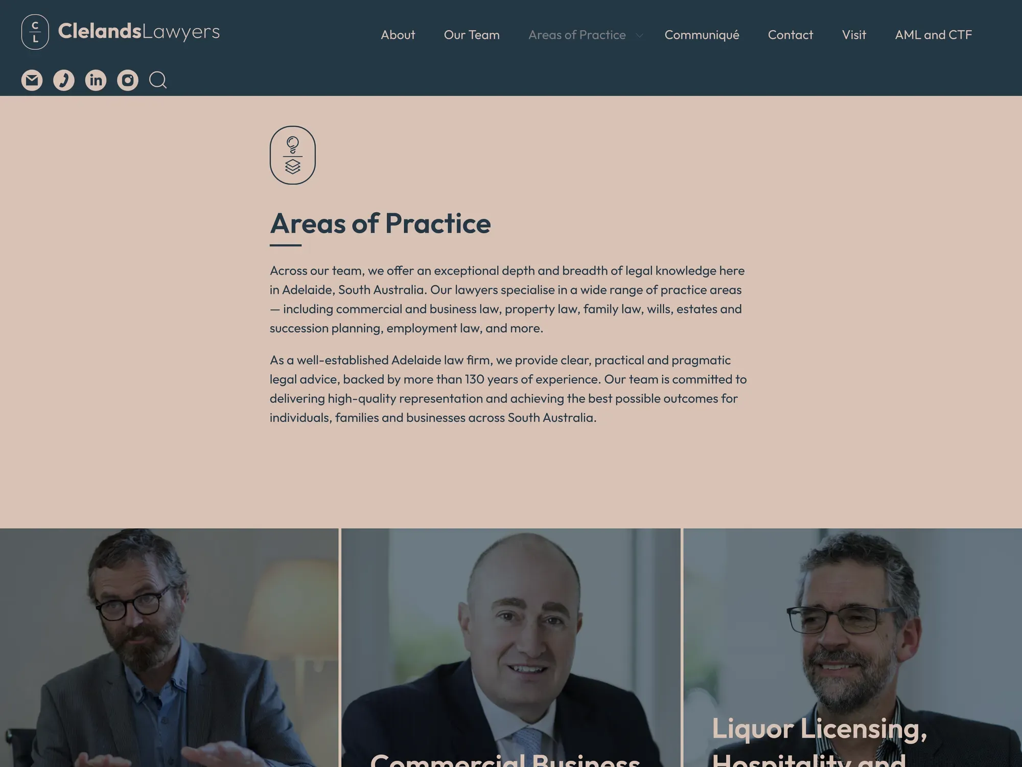 Another page from the Clelands Lawyers site