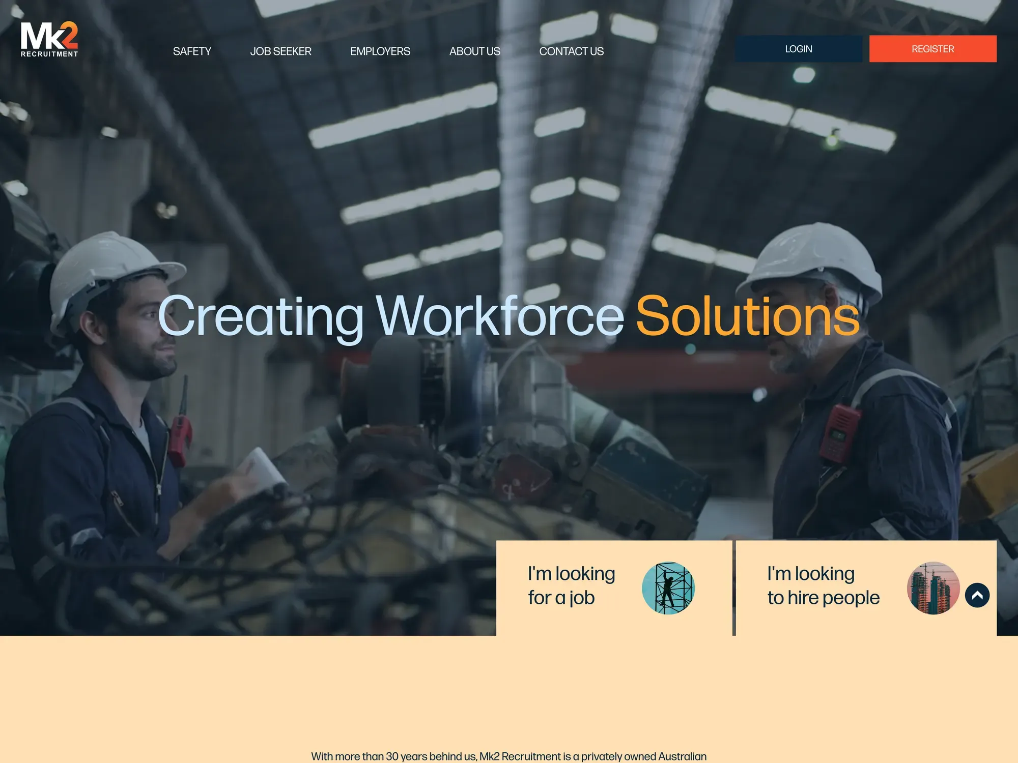 The Mk2 Recruitment homepage