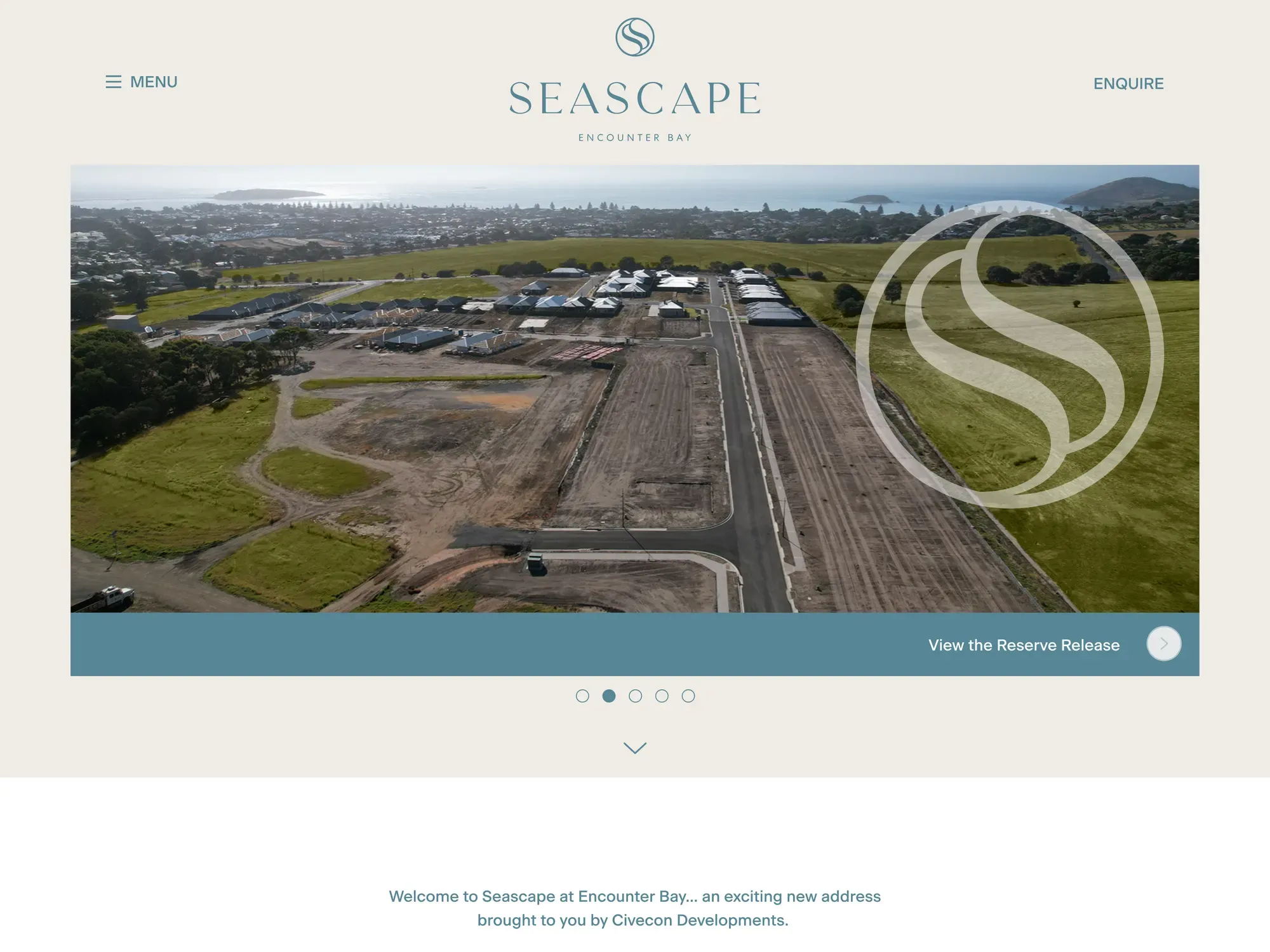 The My Seascape homepage