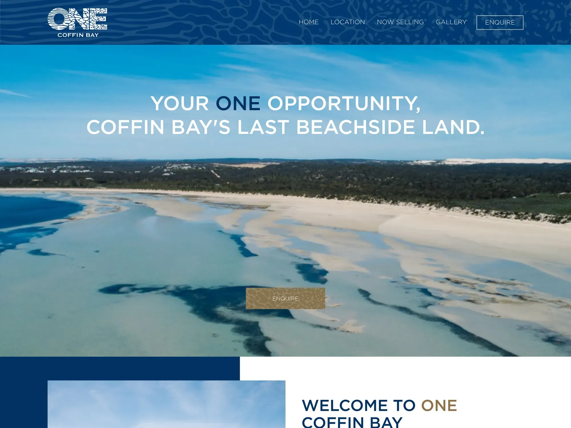 The One Coffin Bay homepage