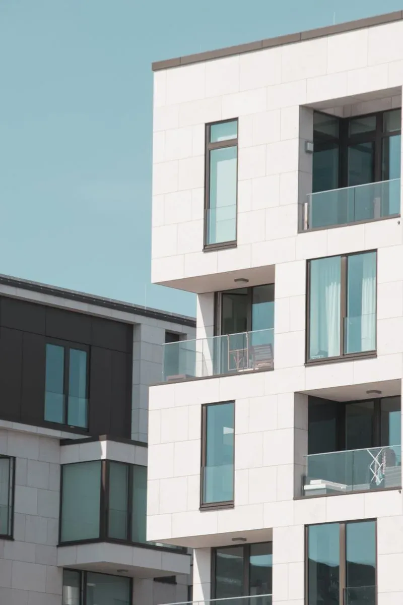 A new residential development seen from the street