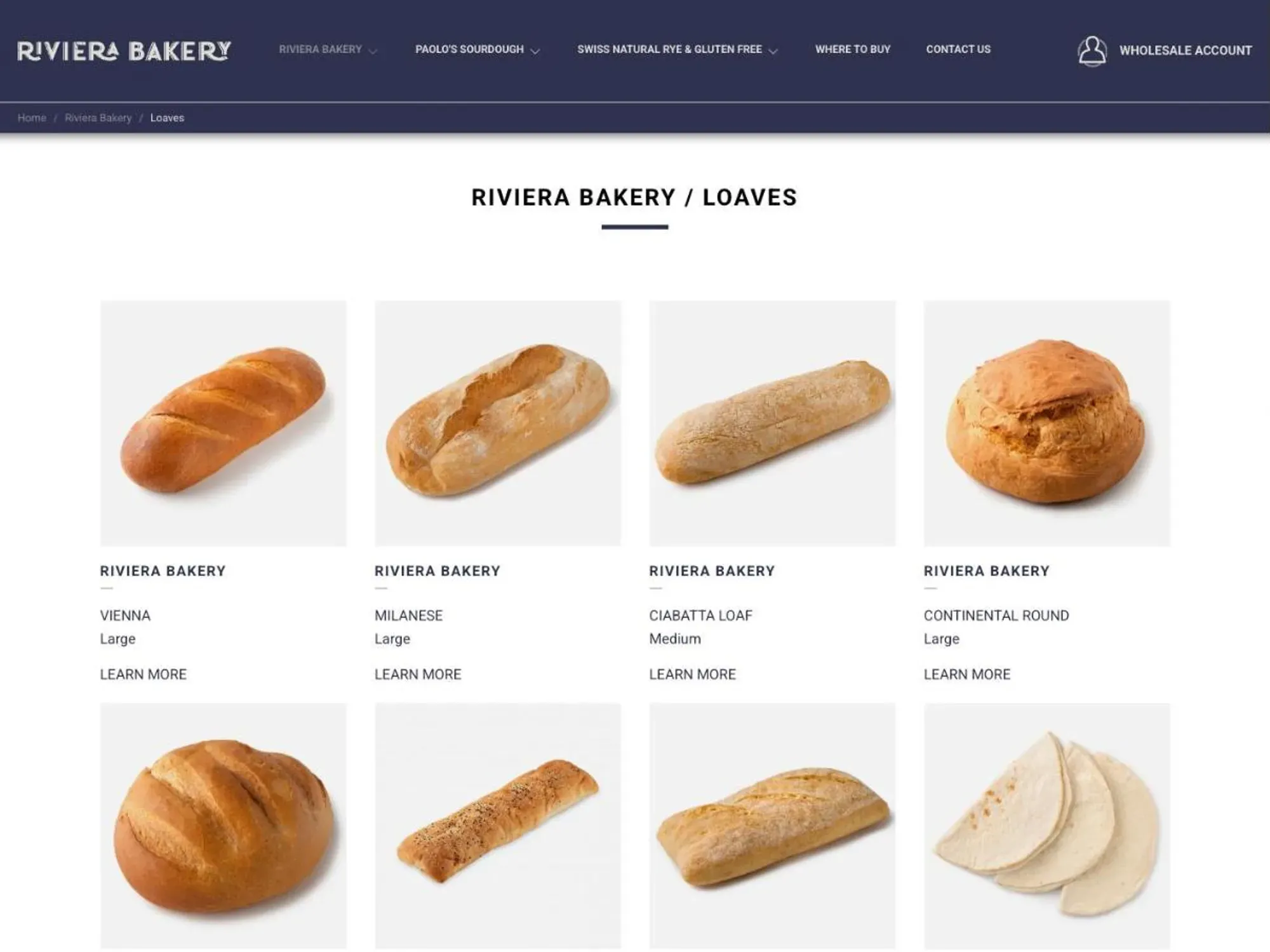 Another page from the Riviera Bakery site