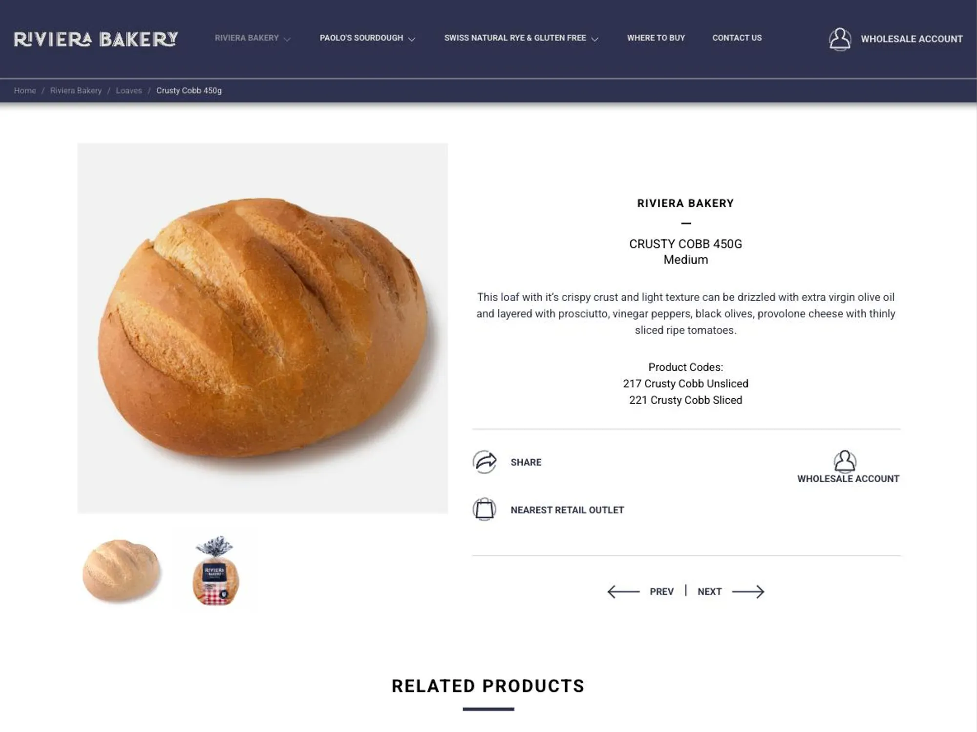 Another page from the Riviera Bakery site