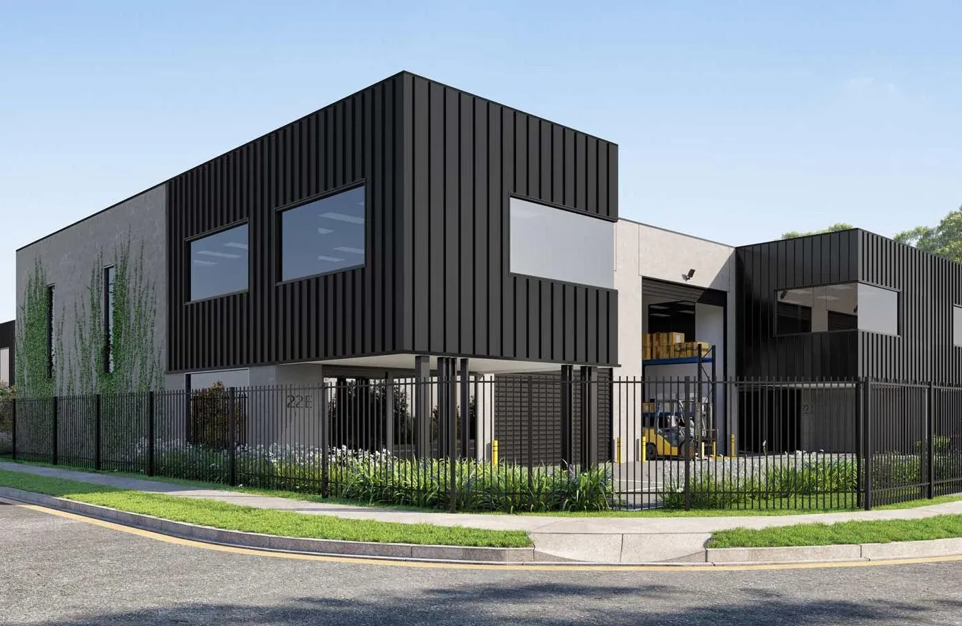 Render of a warehouse unit at the Six Philips development