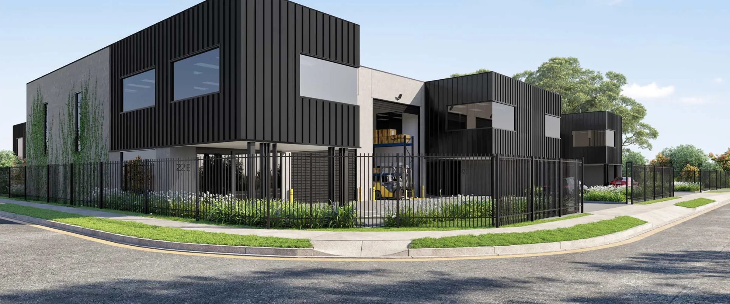Render of a warehouse unit at the Six Philips development